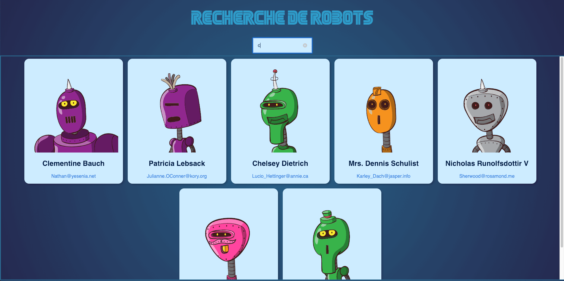 Recherche de robots